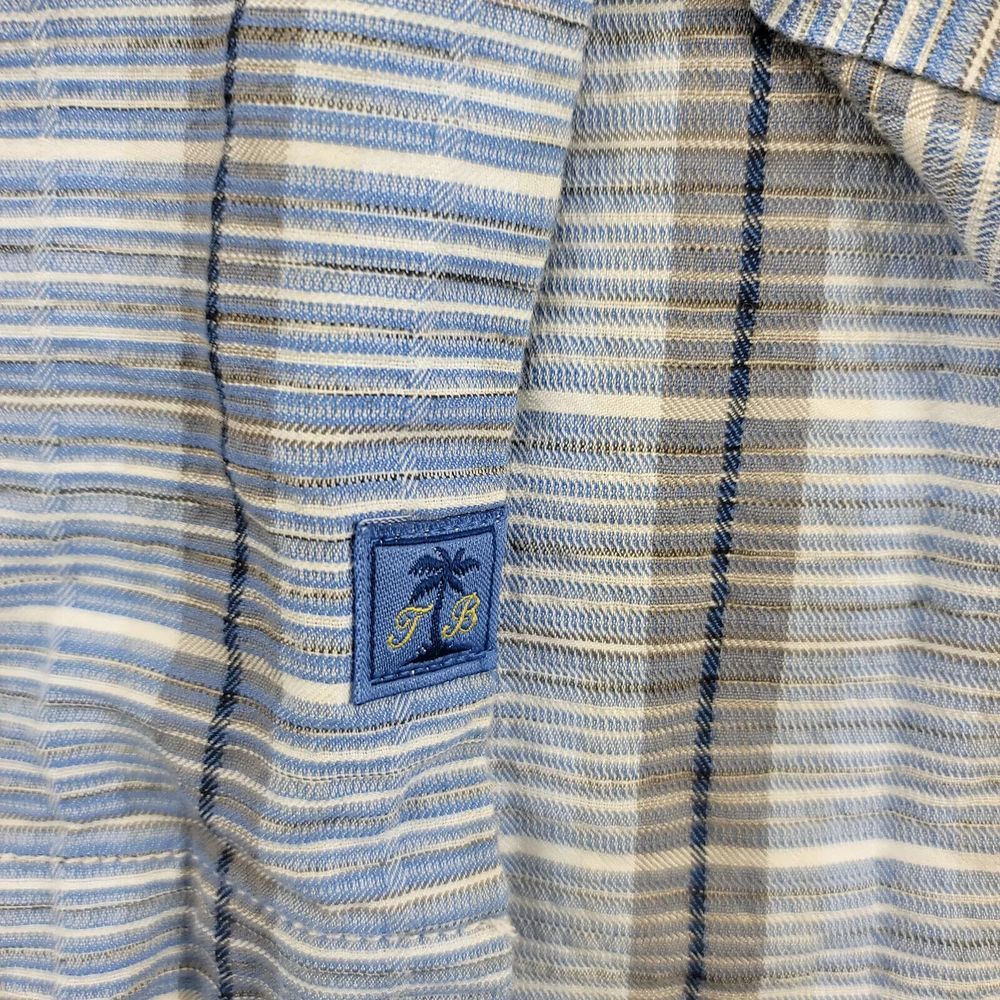 Tommy Bahama Shirt Mens Large Blue Silk Camp Outdoors Beach Lightweight Original - Picture 7 of 11